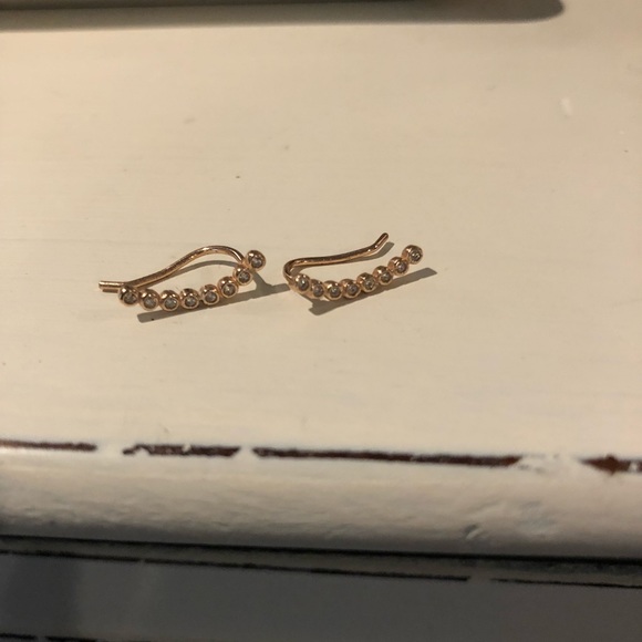 Shashi Noa rose gold ear climbers- worn once - Picture 6 of 6